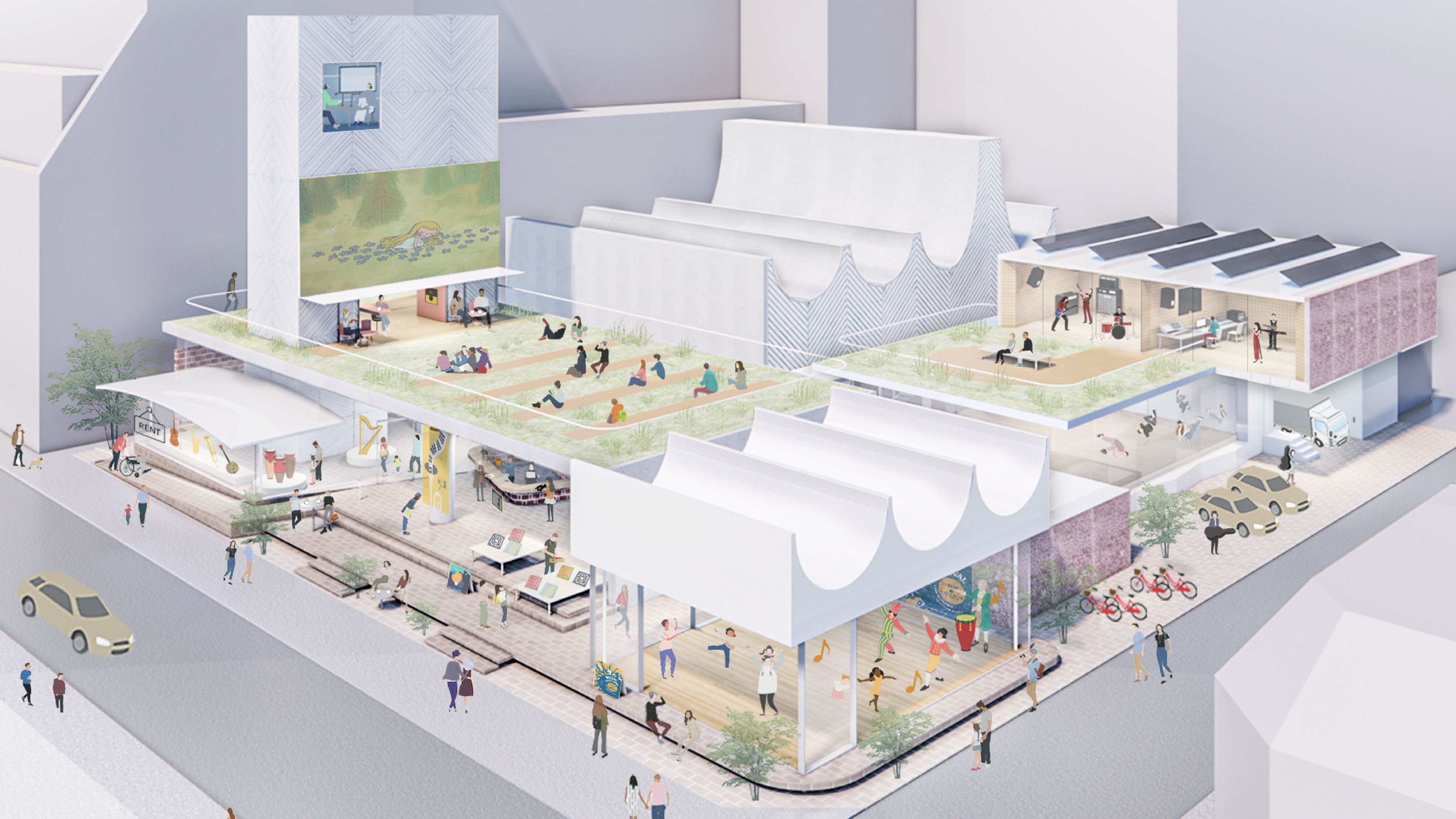 Proposal for the renovation of Musashino Public Hall (AS)